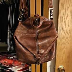 Bed Stu Rich Brown Leather Crossbody Bag